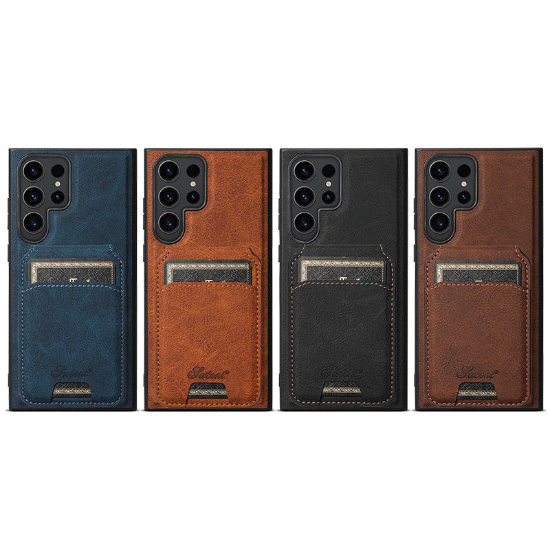 Two-in-one Mobile Phone Leather Phone Case Magnetic Card Holder