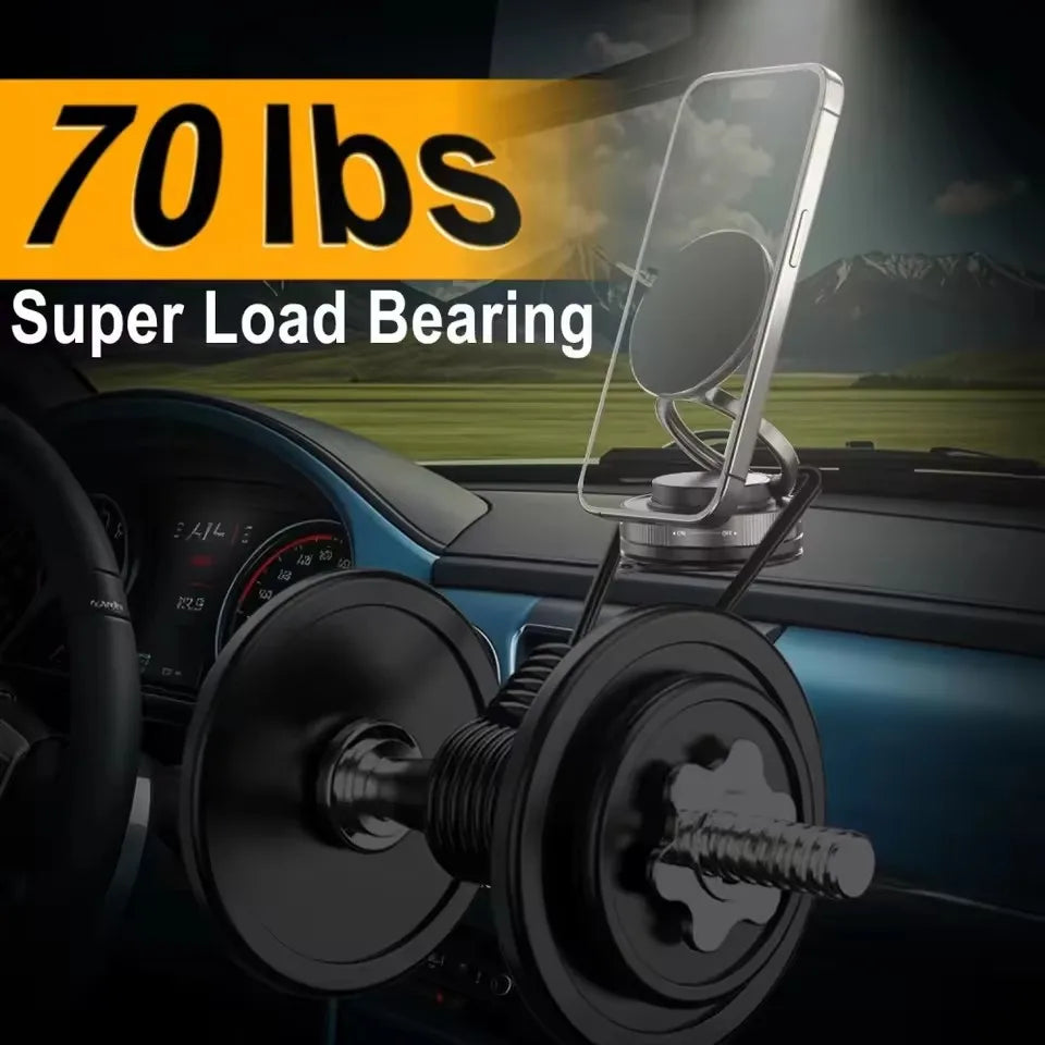 Car Phone Magnetic Stand with Mechanical Vacuum Suction Cup, 360 Degree Rotation °