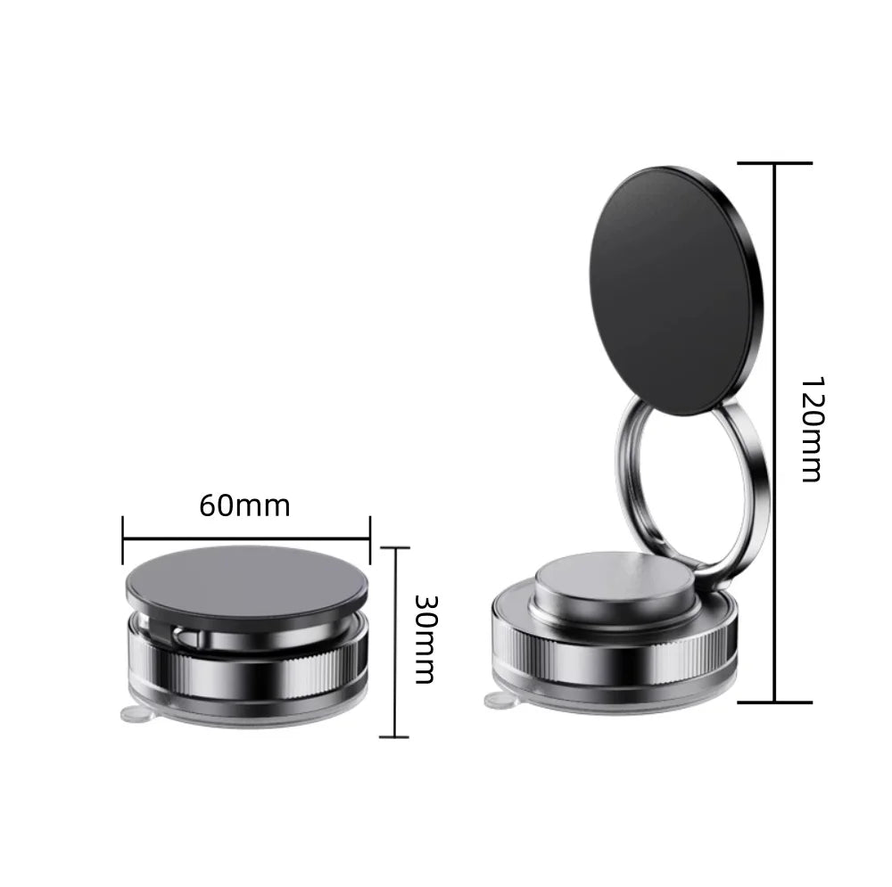 Car Phone Magnetic Stand with Mechanical Vacuum Suction Cup, 360 Degree Rotation °