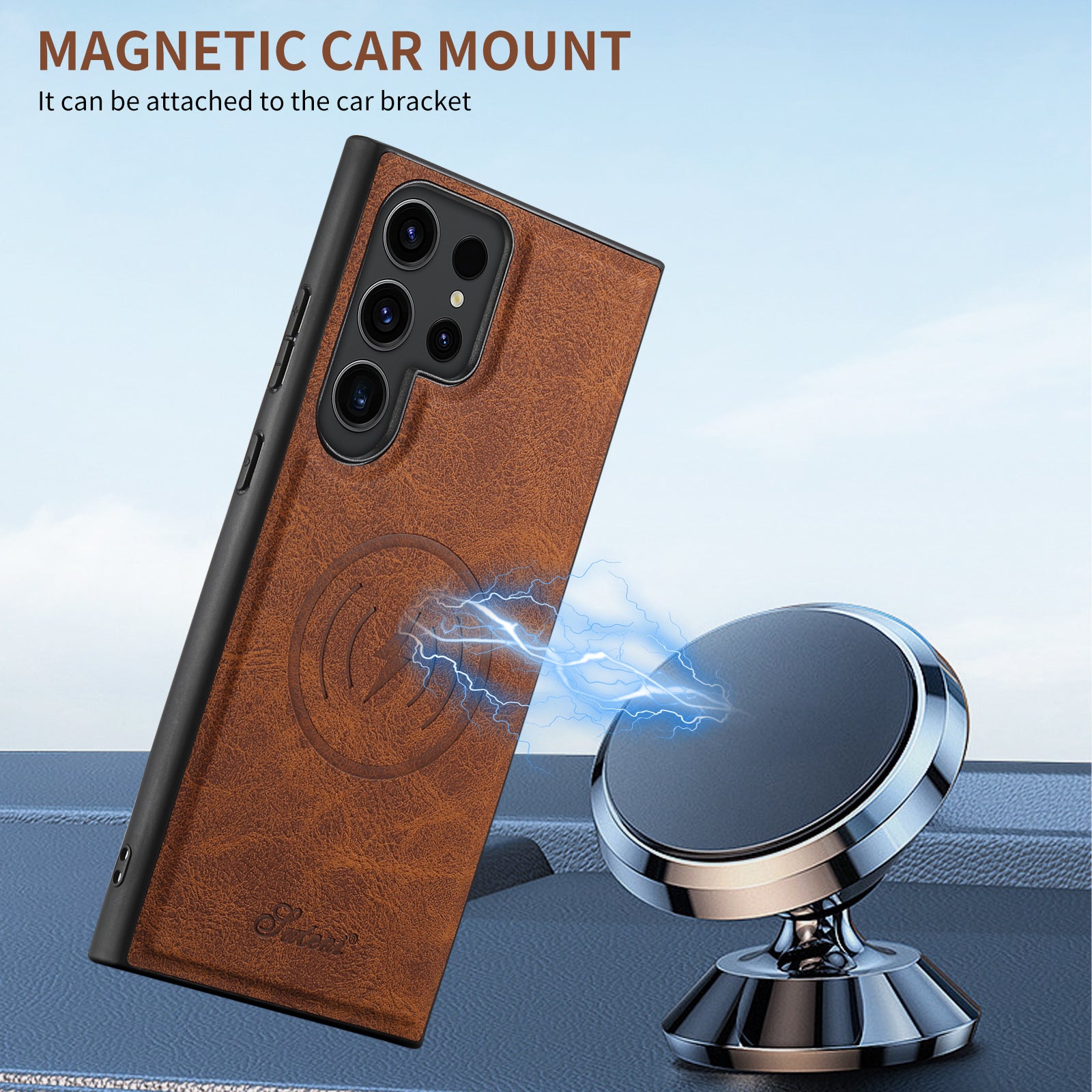 Two-in-one Mobile Phone Leather Phone Case Magnetic Card Holder